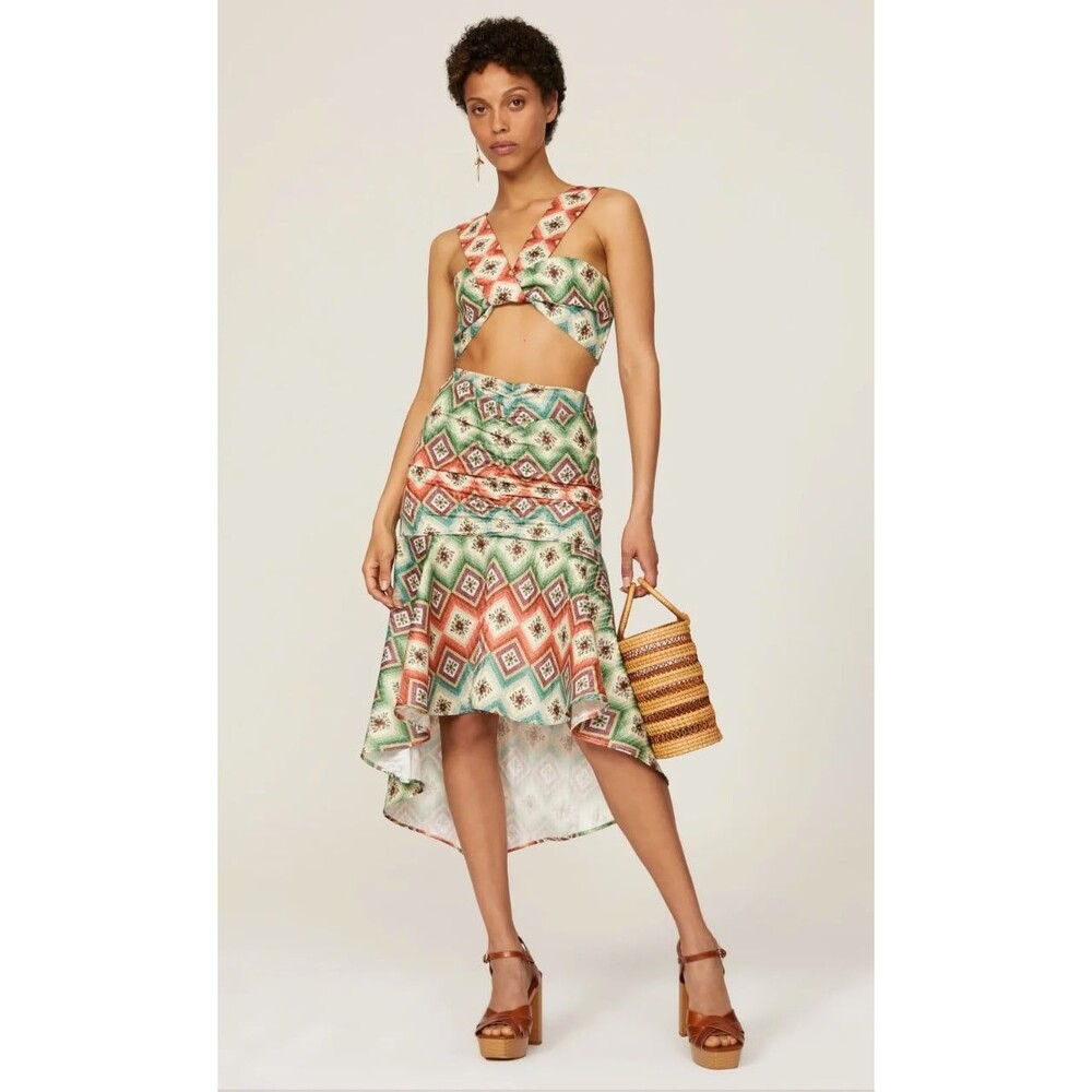 Autumn Adeigbo Non Beaded Soraya Skirt Woven Diamond Size 2 NWT - Picture 4 of 8